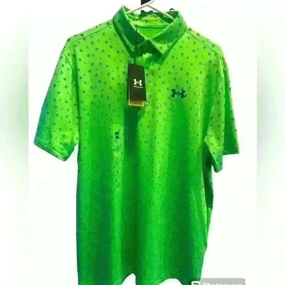 👔 NWT Mens Green/Blue Under Armour®️ Loose Le Polo Play-off Shirt